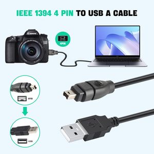 สาย1394ไฟร์ไวร์ USB AM TO 4P สำหรับซิงค์ IEEE400พร้อมแจ็กเก็ต PVC สำหรับกล้องเครื่องพิมพ์คอมพิวเตอร์และการเชื่อมต่อการ์ดเสียง - Product Image 2