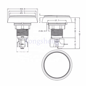 60mm Flat Plastic <strong>Button</strong> Switching Arcade Round Illuminated Game <strong>Push</strong> <strong>Button</strong> 12V Led <strong>Push</strong> <strong>Button</strong> <strong>Switch</strong> - Product Image 6