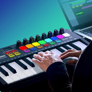 Konix Mini <strong>Keyboard</strong> Piano Portable Color Light Mini Piano Studio <strong>Midi</strong> <strong>Keyboard</strong> <strong>Controller</strong> 25 Key USB <strong>Midi</strong> <strong>Keyboard</strong> - Product Image 4
