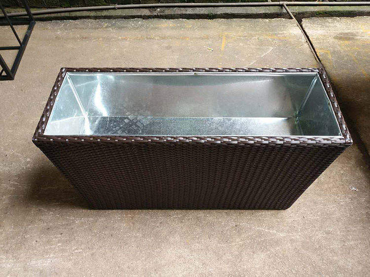 Grande boîte à fleurs doublure en acier inoxydable