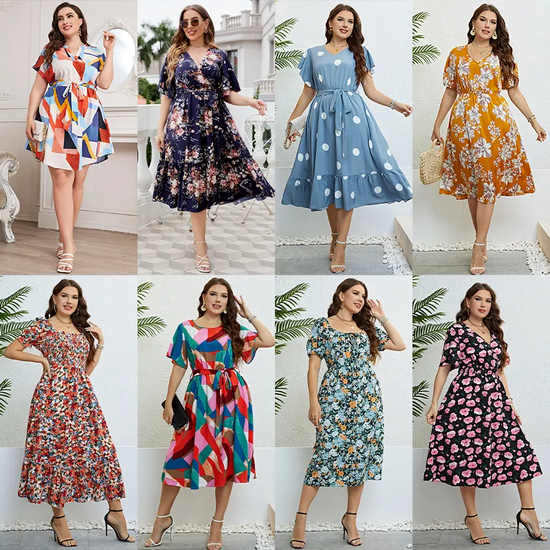 Sexy Floral Long Maxi Dress Woman Ladies Vacation Modest Plus Size Women's Dresses Women Holiday Fashion Casual Dresses