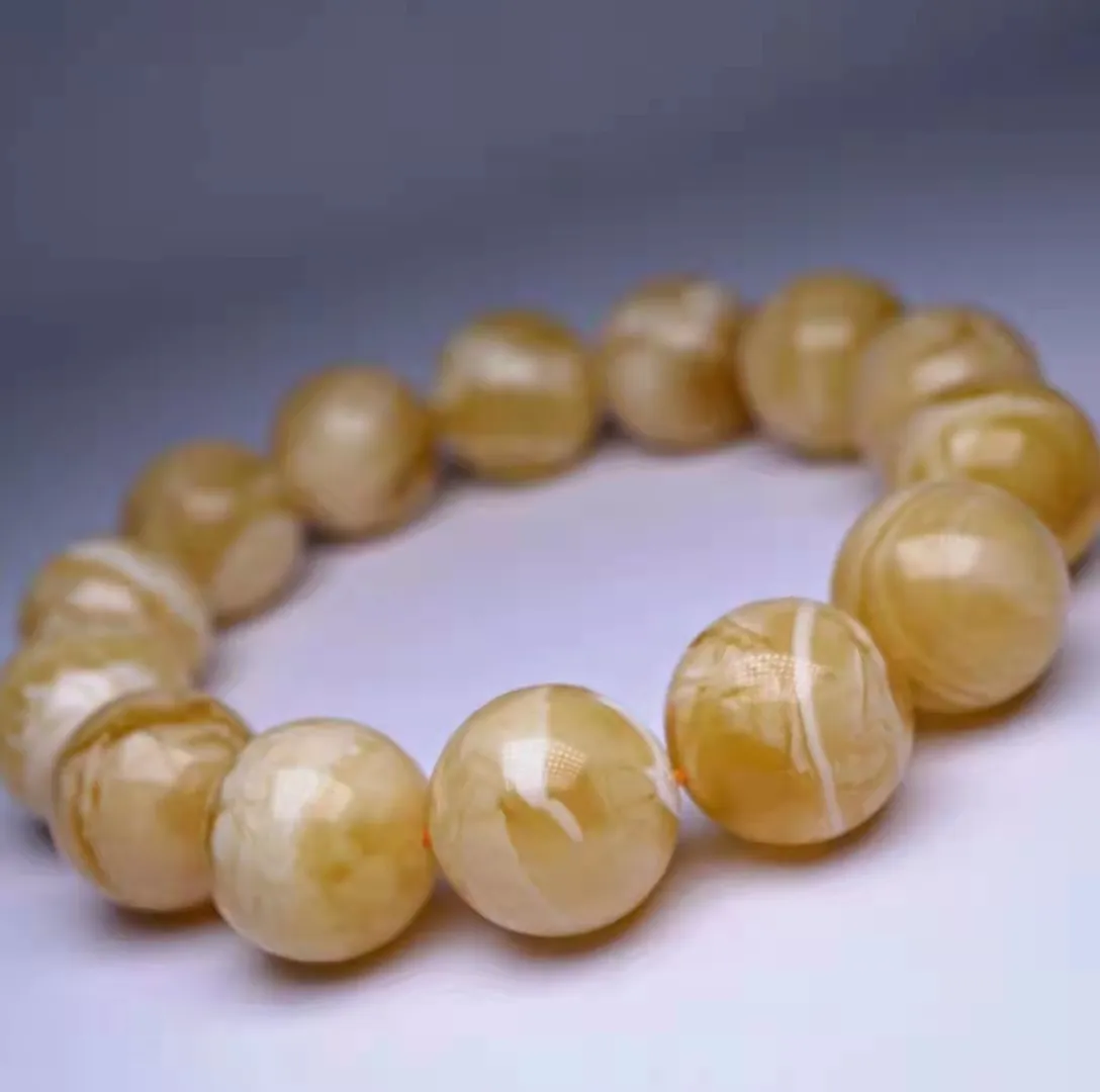 Großhandel Baltischer Natur bernstein 12-14mm hochwertige Tiger White Russian Amber Perlen