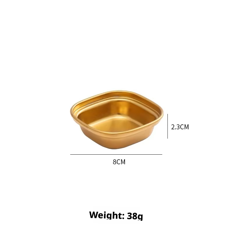 Piatto da degustazione 304, un quadrato - oro.