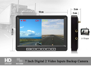 Sistema Universal de Cámara de Ayuda de Marcha Atrás para Coche, Kit de Monitor de Vista Trasera CCTV de 7 "para Camión, Autobús, Carretilla Elevadora, 12/24V - Product Image 2