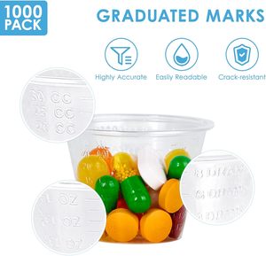 液体薬エポキシピル用スケール付き1OZ1OZプラスチック使い捨て薬計量カップ - Product Image 4