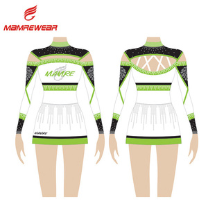 Mamre özel baskılı nefes amigo kıyafet Spandex ile kristal dekorasyon Cheer üniforma takım için - Product Image 3