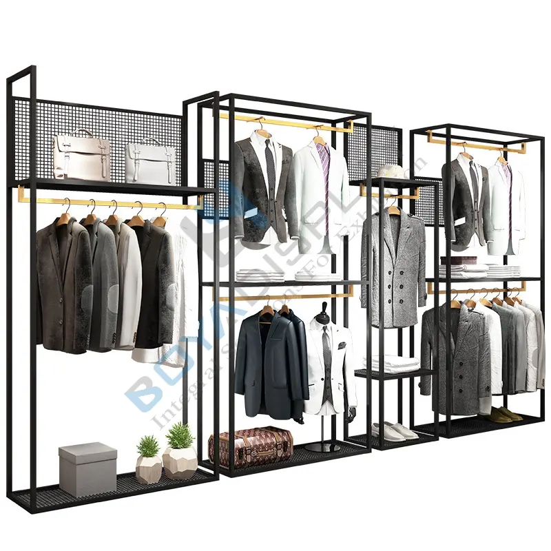 Roupas elegantes Pendurado Rail Home Garment Hanger Quarto Móveis Roupas Rack