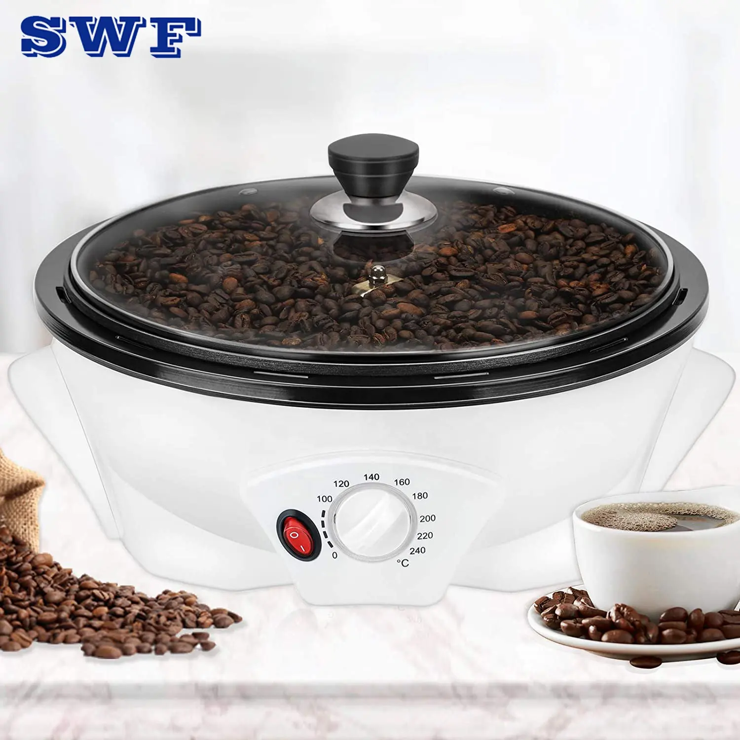 110V kahve çekirdeği kavurma pişirme makinesi/ev kullanımı için yapışmaz elektrikli kahve kavurma