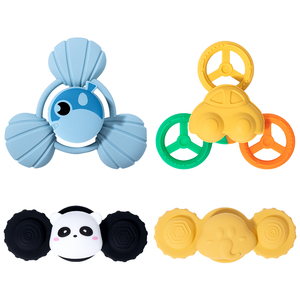 3 pcs <span class=keywords><strong>Spinner</strong></span> bé tắm Đồ chơi mạnh mẽ hút cup bé Teether con quay đồ chơi Thần Tài trẻ em phim hoạt hình ngón tay quay đồ chơi hàng đầu - Product Image 4