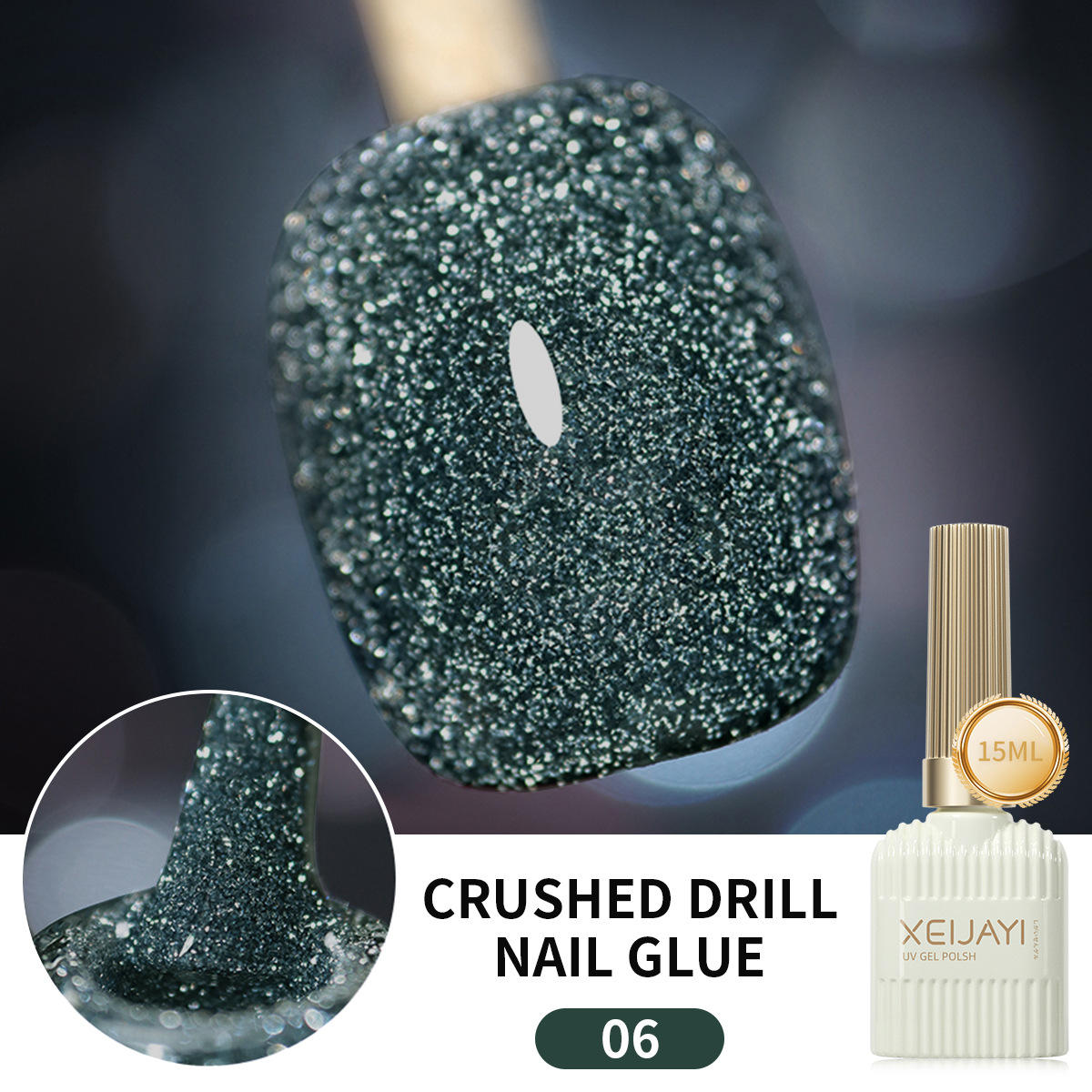 Colle diamant concassé disco réfléchissante pour bouteille de lait 06