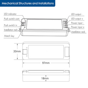 V1+R11 <strong>8A</strong>*1CH Wireless Single Color Remote + Receiver Dimmer <strong>Controller</strong> for LED Strip Light - Product Image 6