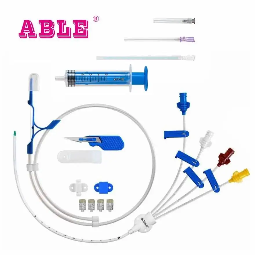 Perlengkapan medis Harga bagus indwelling triple lumen kit kateter femoral vena pusat