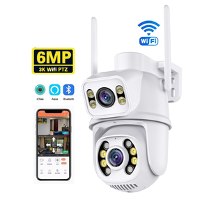 Regis 6MP Dual Lens Outdoor Wifi Network PTZ AI Human Detection Outdoor IP66 Waterproof Cctv IP Icsee <strong>Security</strong> <strong>Camera</strong> - Product Image 1