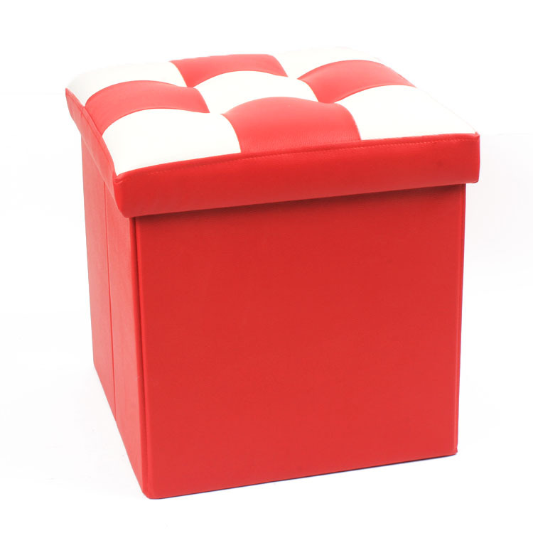 square storage ottoman footstool faux leather storage stool high quality collapsible bench