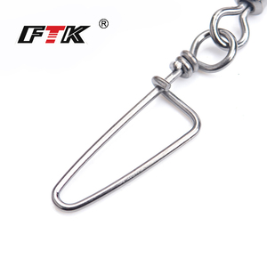 FTK-L-031卸売レディシップファクトリー直接釣りローリングスイベルスイベル、クロスロックスナップフィッシングスイベルステンレス鋼