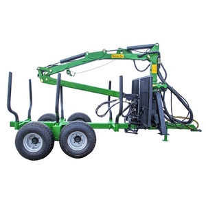 Remolque de carga de madera con grapas, grúa forestal, 8 toneladas, certificado CE - Product Image 2