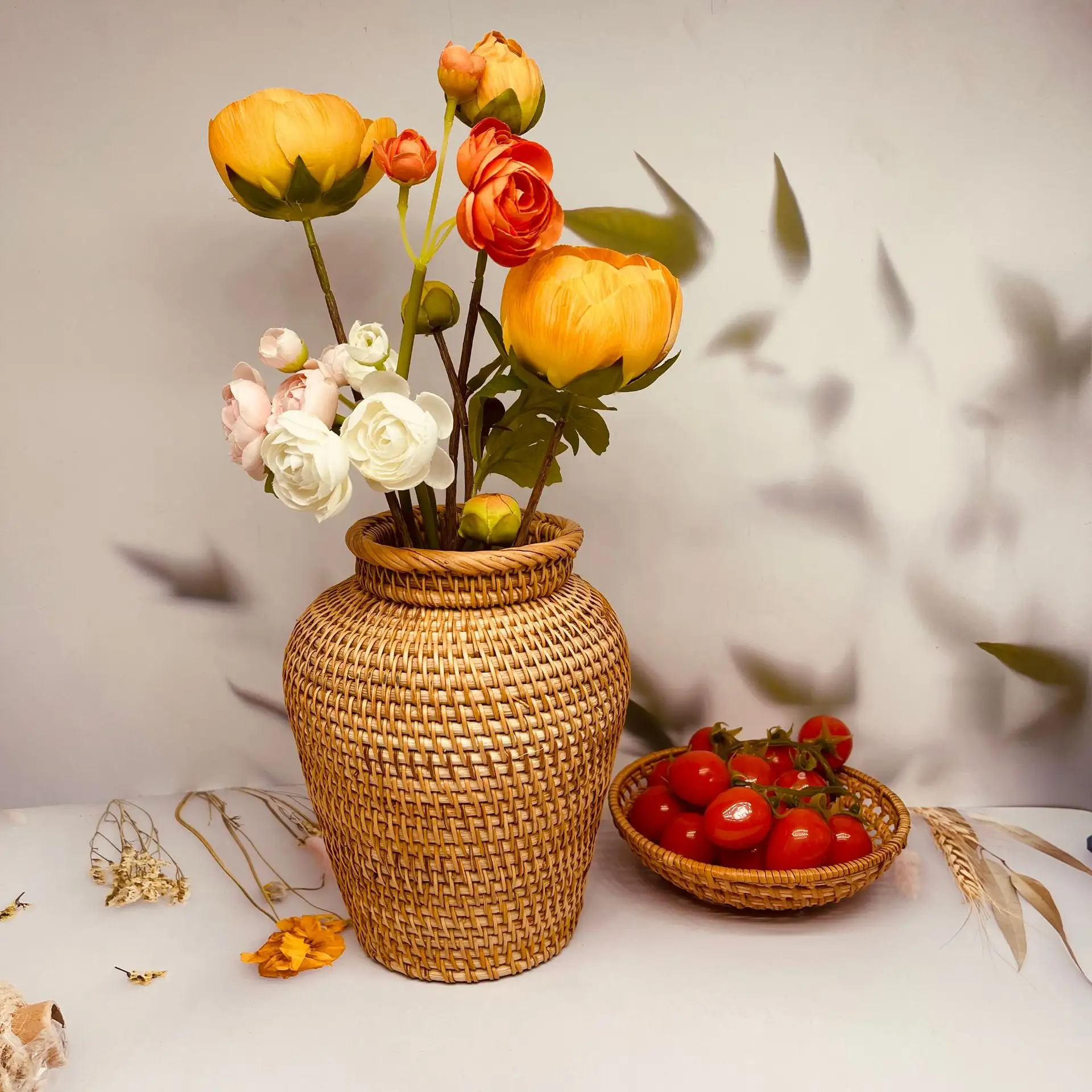홈 장식 북유럽 크리에이 티브 등나무 꽃병 꽃 결혼식 중앙 장식 꽃꽂이 현대 투명 유리 꽃병