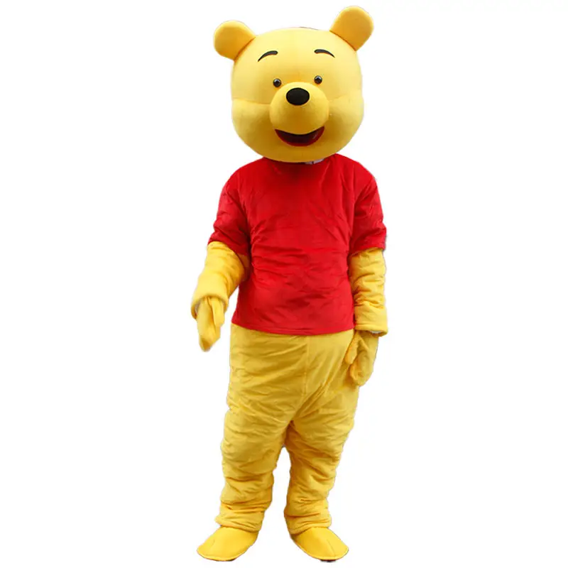 Cosplay Win Amarelo Urso Mascote Traje Personagem de desenho animado Publicidade Festa Traje animal carnaval