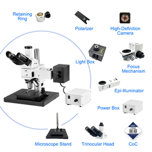 Compra en línea de microscopio metalúrgico binocular WSM1100 con fuente de luz halógena para uso experimental - Product Image 4