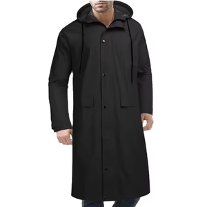 جاكيت رجالي XXL خفيف من البوليستر مقاوم للمطر مقاوم للماء طويل معطف واق من المطر رياضي بغطاء رأس متين مقاوم للرياح للبالغين مخصص للسفر - Product Image 1