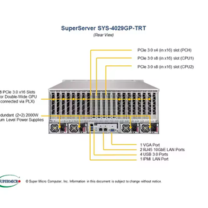 מערכת סופר-מיקרו 4u מעבד כפול שורש gpu מערכת superserver 4029gp-trt - Product Image 3