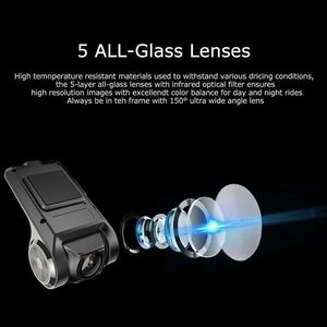 Mini HD 1080P Car DVR Camera 1080FHD/720P/VGA Video Recorder U2 Dash Cam Night Vision GセンサーADAS - Product Image 3