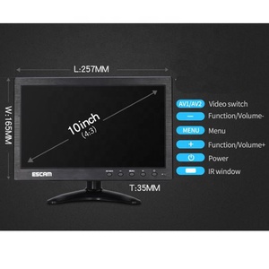 10,1 pulgadas TFT LCD con VGA HDTV AV BNC USB para PC de seguridad CCTV salida de Audio RCA de vídeo amigo DK estilo del soporte de entrada USB