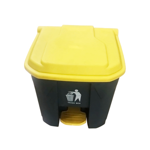 Contenedores de basura de reciclaje para interiores, cubo de basura de plástico para exteriores, cubo de basura con ruedas, Pedal de pie para estaciones de metro - Product Image 2