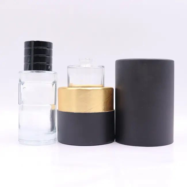 Bouteille de parfum vide rechargeable de luxe bouteille de parfum de 50ml en verre avec logo personnalisé bouteille de parfum de 30ml avec boîte emballage