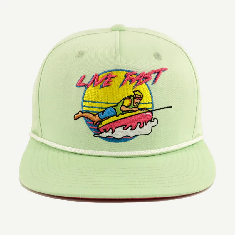 Personalizado de alta calidad de algodón estructurado 5 paneles bordado Logo Snapback Cap Gorras cuerda sombrero