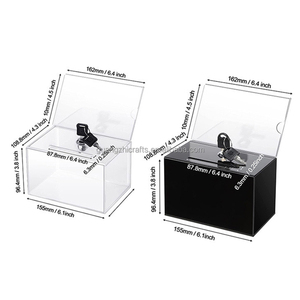Siyah akrilik öneri çekiliş biletleri kartları oy kutusu akrilik seçim seçim sandığı kilit ve anahtar ile - Product Image 5