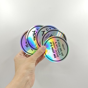 防紫外线防水3D全息反射闪光贴纸定制模切激光银彩虹标志乙烯基全息标签 - Product Image 2