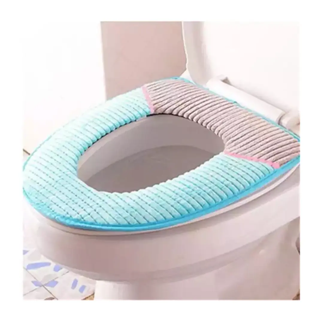 शौचालय सीट पंड शरद ऋतु गर्म पु जलरोधी शौचालय कवर मोटी चिपचिपा बटन पट्टी सीट कुशन