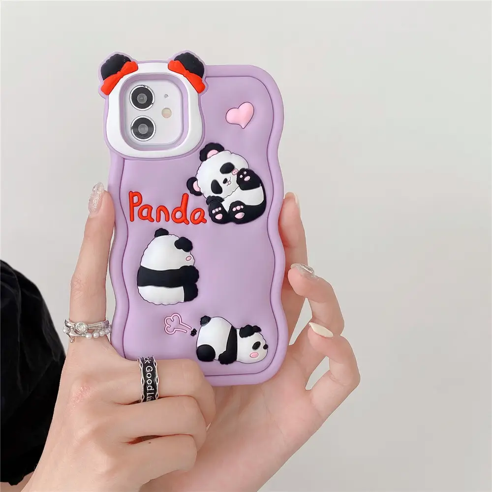 Lovely Panda Phone Case Custom Design Sublimation Silicon Cover For Phone Case For Samsung/Iphone Series
