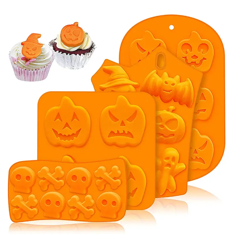 Hot sale 3D Halloween Decorate Chocolate Moulds Silicone Halloween Cake Tray Molds Silicone Cake Mould