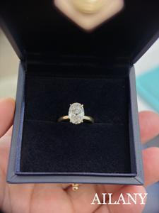 Изготовленный на заказ VVS IGI GIA Сертифицированный HPHT CVD 1CT 2CT 3CT лабораторный бриллиант 14K золото ювелирные изделия помолвка овальное кольцо для женщин - Product Image 4