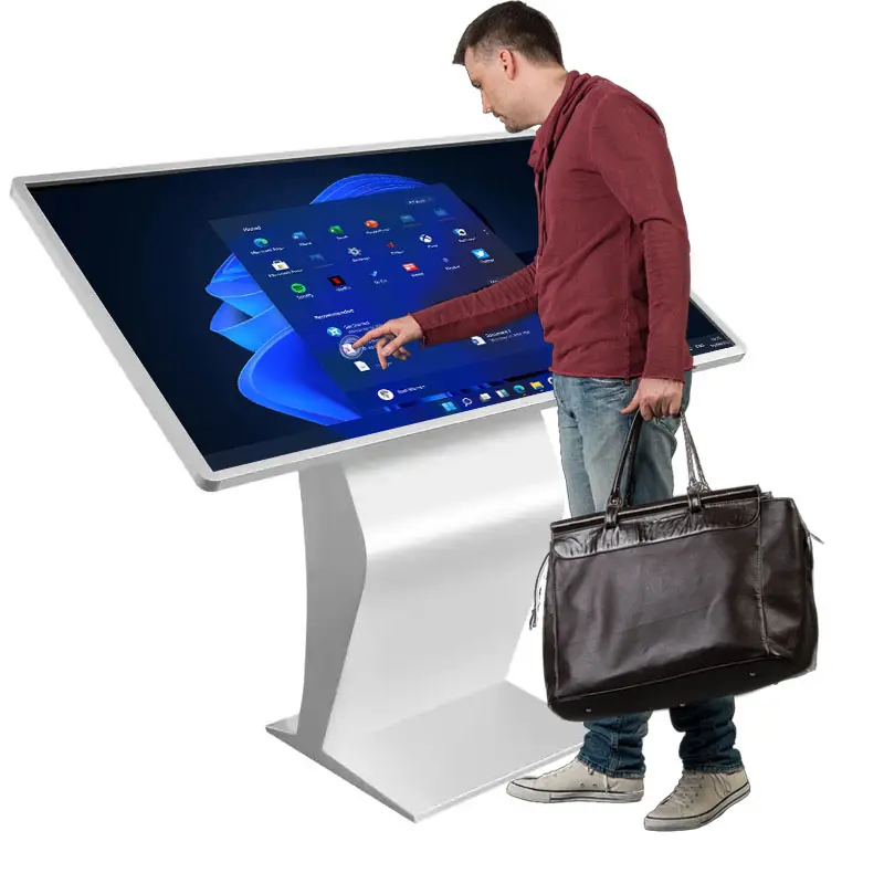 Schermo digitale display touch screen da 32 pollici chiosco stand di visualizzazione pavimento pubblicità macchina e display per la pubblicità interna
