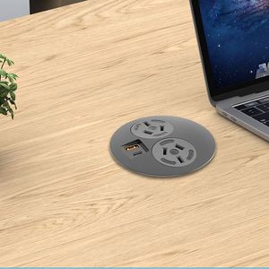 AU tak gömme montajlı masaüstü güç Grommet, 2 AC çıkışlı 80mm delikli gömme güç Grommet, 20W hızlı şarj USB A + C - Product Image 6