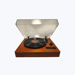 Retro de madeira built-in <span class=keywords><strong>speaker</strong></span> toca-discos, toca-discos de vinil suporta reprodução Bluetooth e parada automática