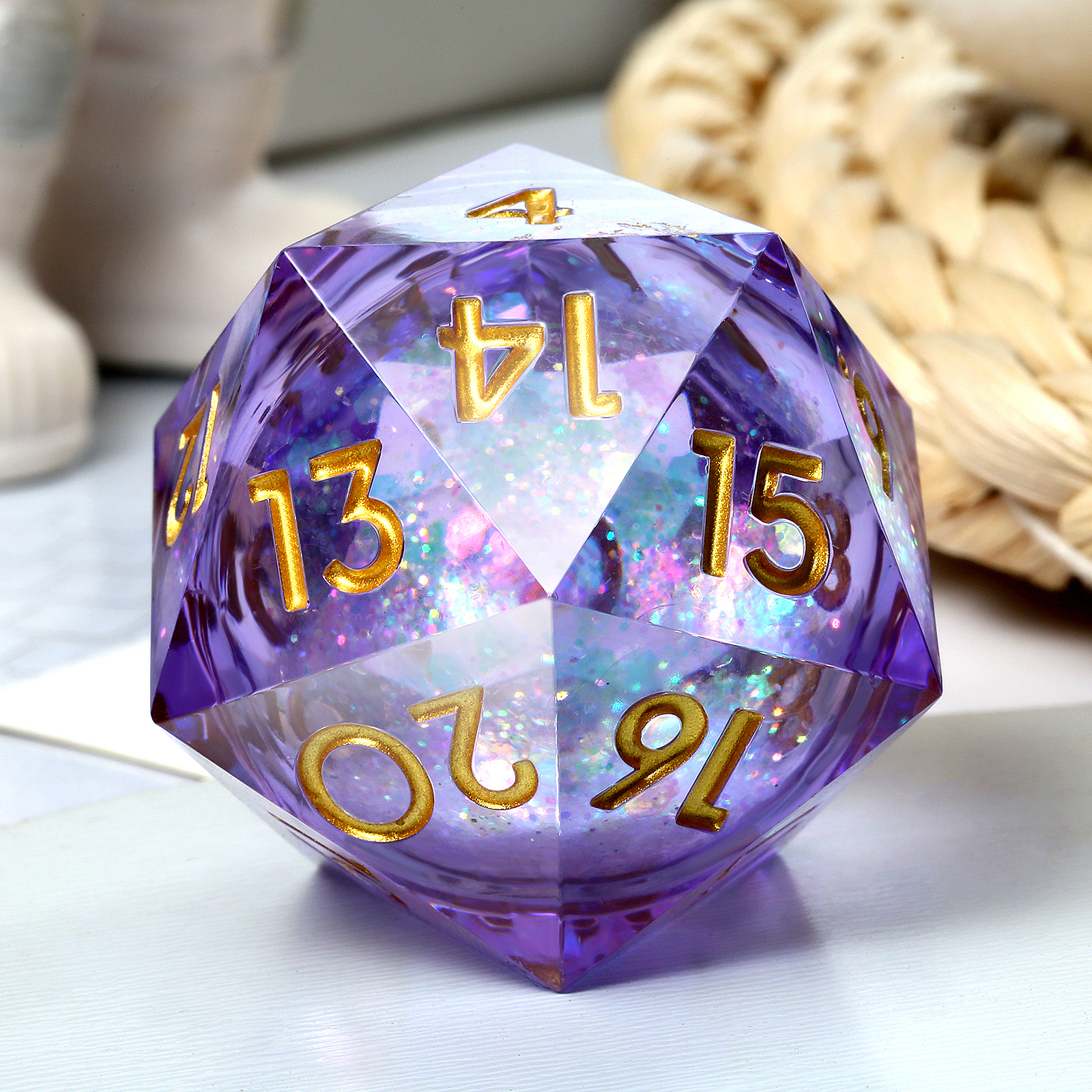 Spindown Dice - Noyau liquide avec violet