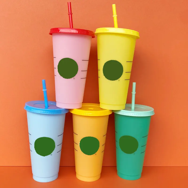 Prezzo a buon mercato Sippy Cup PP bicchieri di plastica popolare scolorimento cambia colore bottiglia d'acqua