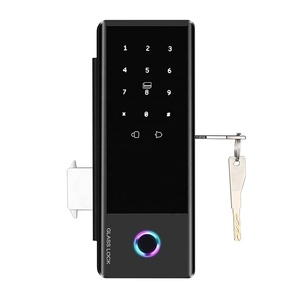 Glass Door Slide <strong>Lock</strong> With <strong>Keys</strong> TTLOCK <strong>Blue</strong>-tooth or Tuya Wifi Smart <strong>Locks</strong> with Screen Biometric Fingerprint Electronic <strong>Lock</strong> - Product Image 1