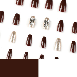 Không độc hại Báo Chí tái sử dụng trên móng tay được thiết kế móng tay nhân tạo dính trên móng tay ongle quan tài - Product Image 4