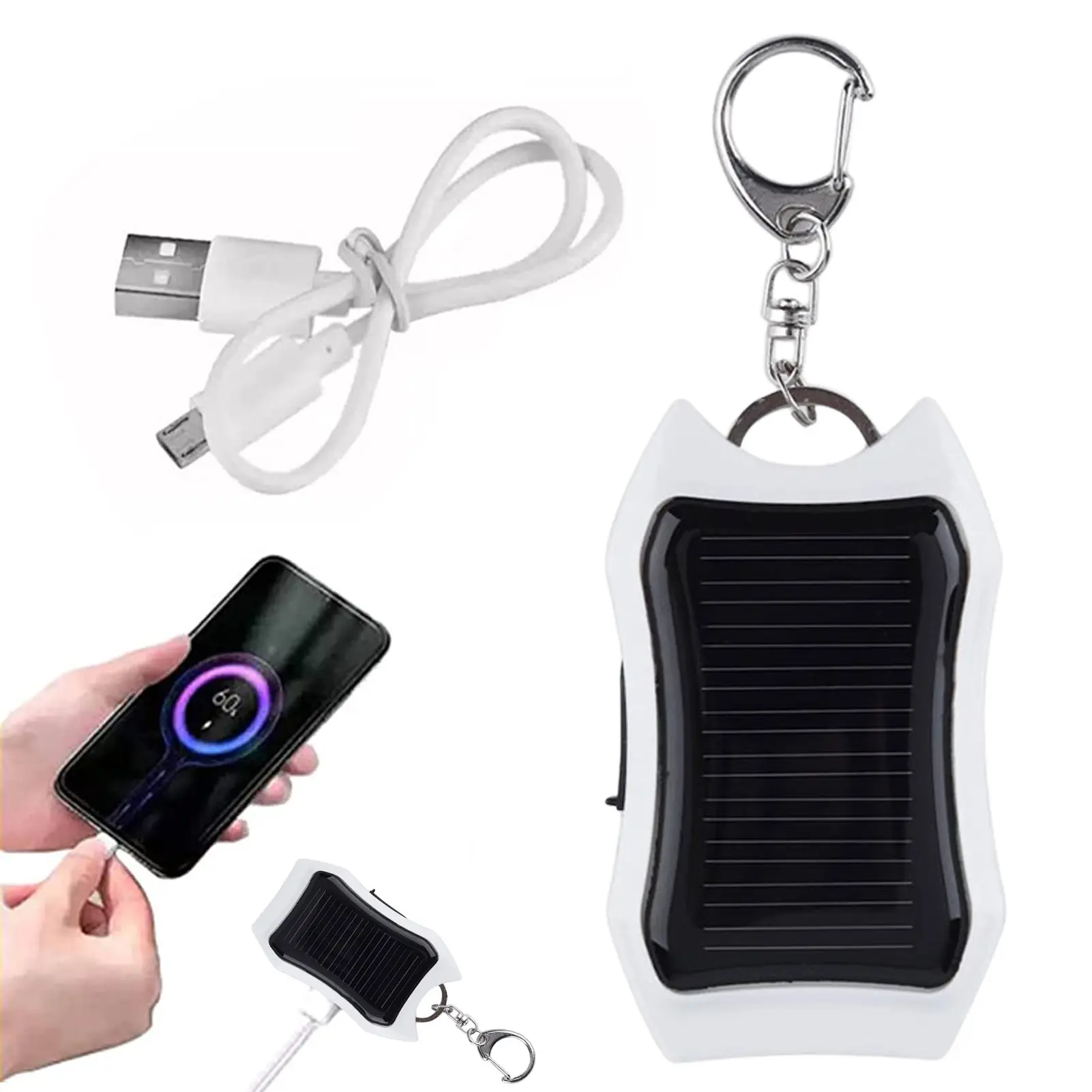 שמש Keychain שמש מטען נייד 1200mAH אספקת חשמל אנרגיה חיסכון מטען/סוללה כוח בנק נייד חדש