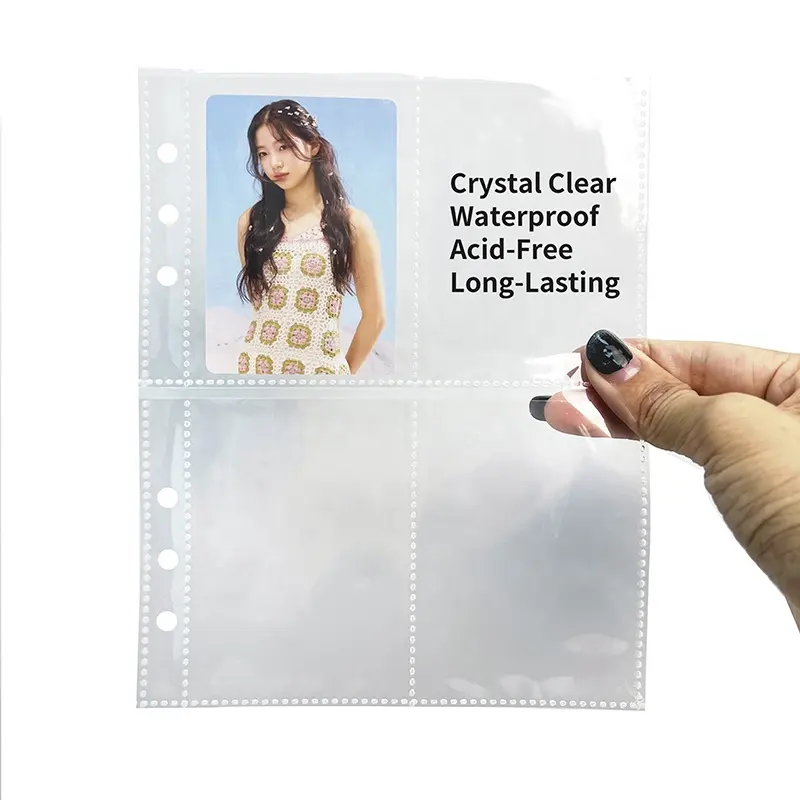 Pochette transparente pour carte de jeu A5, pochettes pour carte photo, matériel pp, recharges, 4 poches, pour classeur à anneaux