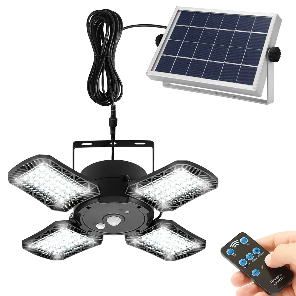 Luce solare Al Coperto Completo Indoor Solar Powered Luci Lampada Per La Casa del Sensore di Movimento Con Telecomando di Controllo 128 Led/1000lm ip65