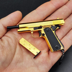 2023 TS 1:3 altın renk 1911 tam Metal tabanca modeli oyuncak anahtarlık Mini tabanca modeli anahtarlık - Product Image 3