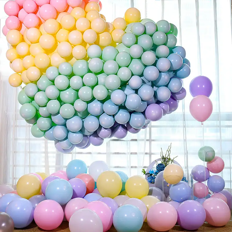 फैक्टरी प्रत्यक्ष आपूर्तिकर्ता मैकरॉन लेटेक्स गुब्बारा 10 इंच लेटेक्स गुब्बारा छोटे गोल आकार के लेटेक्स गुब्बारे