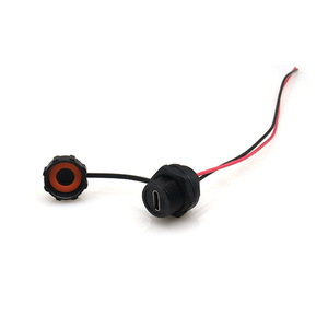 微型USB C型防水IP67面板安装USB3.0 M20 M24插座连接器5P 16p铜触点ABS镀金公/母