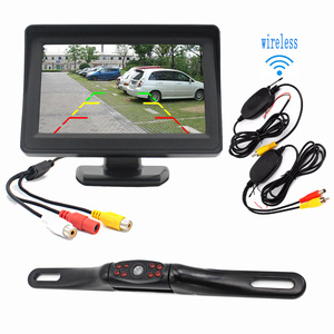 Kit de cámara de respaldo de coche inverso inalámbrico con fácil instalación Monitor de espejo retrovisor impermeable de bajo precio - Product Image 1